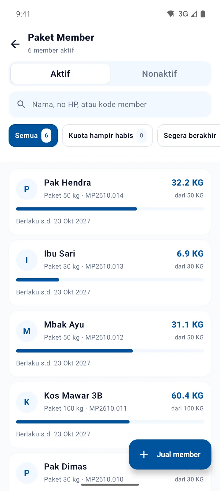 Daftar paket member di AKA POS